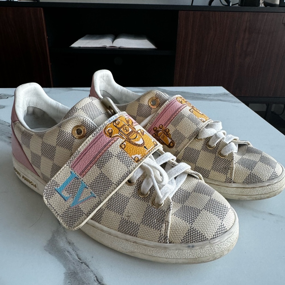 Authentic Louis Vuitton Damier Azur Summer Trunks Frontrow Sneaker